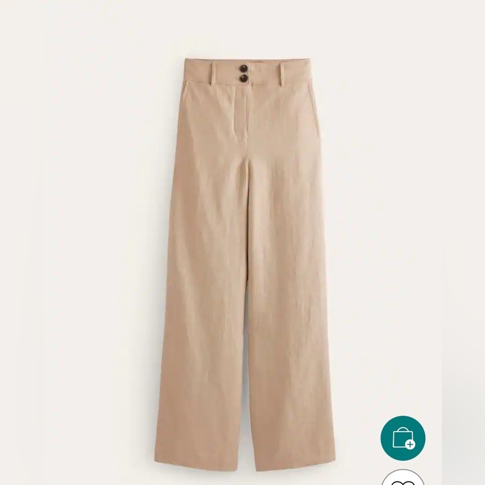 NWT Boden Natural 100% Linen Westbourne Linen Trousers size 8P